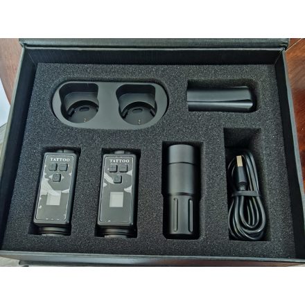 Yilong Artist vezeték nélküli tetoválógép (2x2400mah akkumulátor, svájci motor, 4mm stroke)