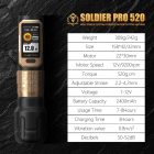 Ambition Soldier Pro 520 tetoválógép (2x2400mah akkumulátor, 2.2-4.2mm állítható stroke)